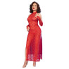 Chilirose - Cr 4853 Robe En Dentelle Rouge Avec Gants S/M
